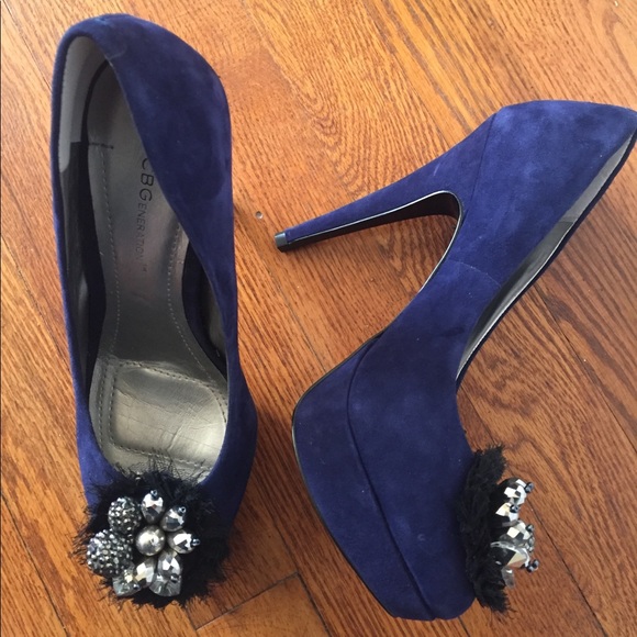 BCBGeneration Royal Blue Suede high Heels - Picture 2 of 8